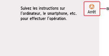figure : touchez Arrêt